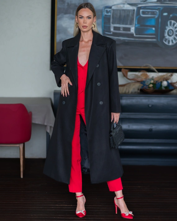 Палтo Casual Черен