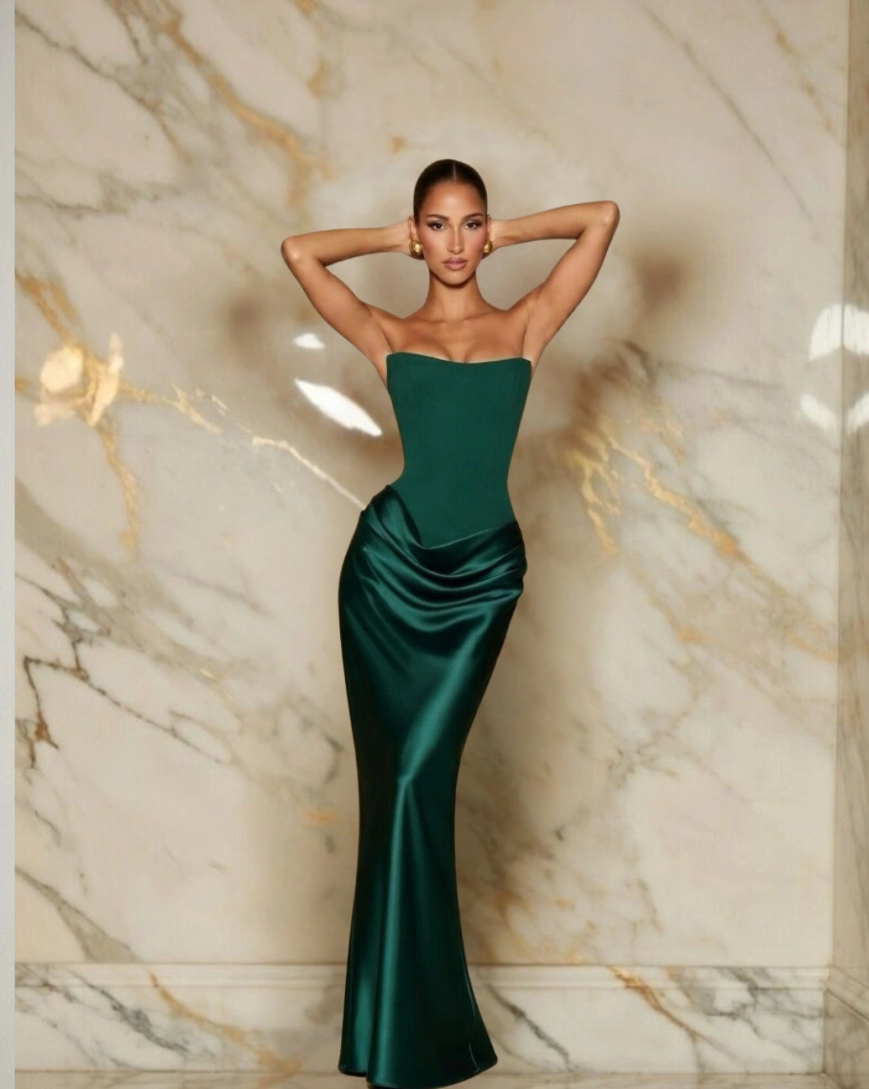 Рокля Alessia Зелена с корсет