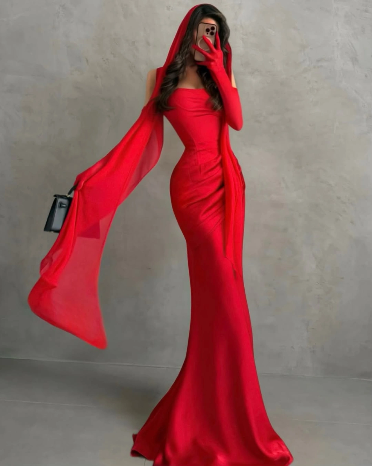 Рокля Timeea Червена еластична тафта