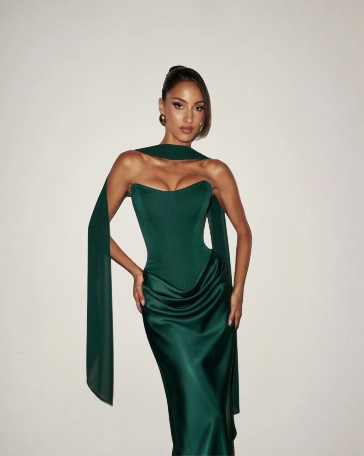 Рокля Alessia Зелена с корсет