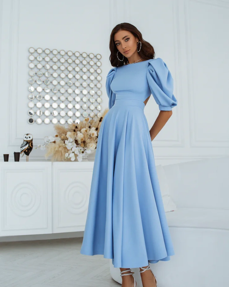 Рокля Elegance Светлосиня