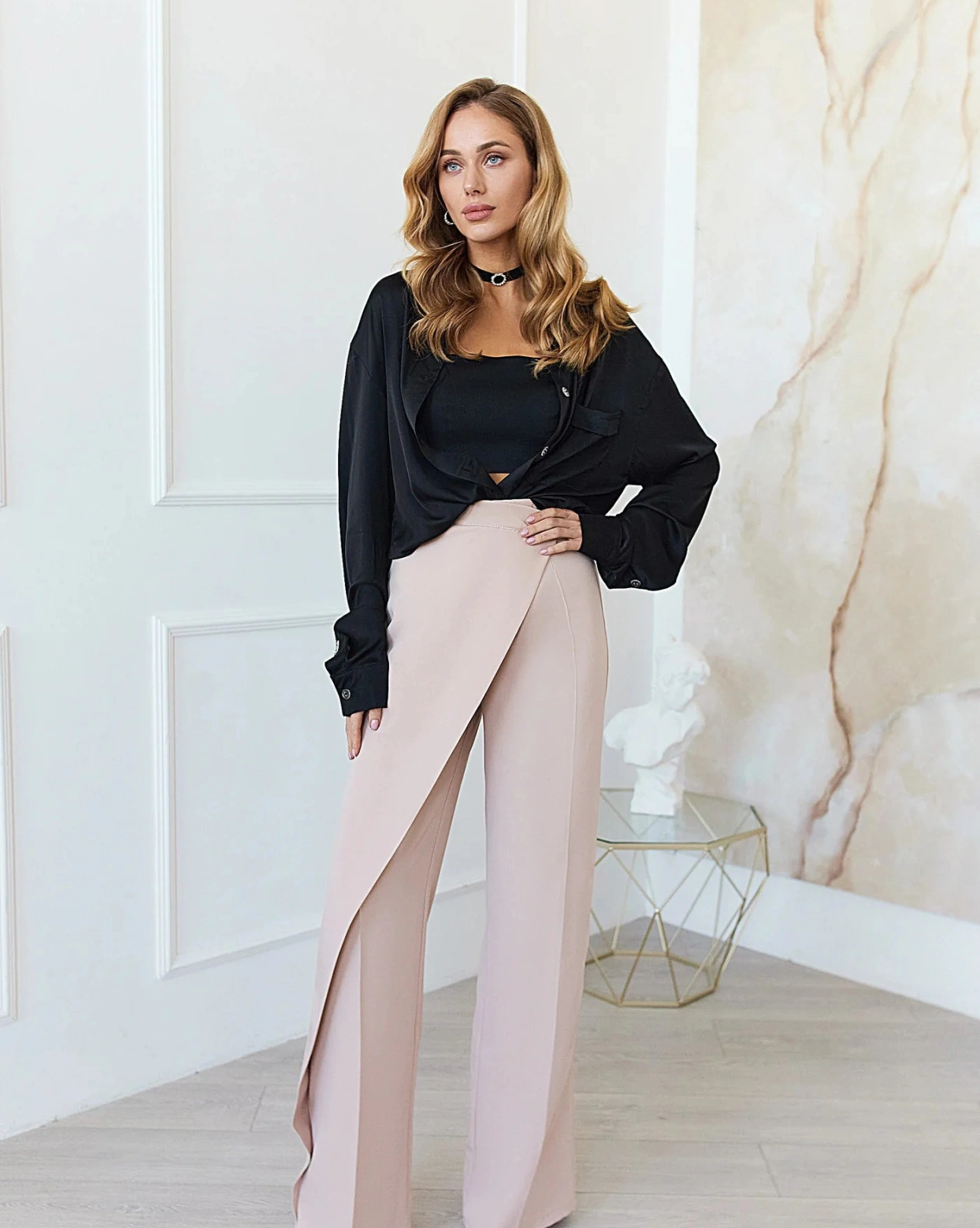 Pantaloni Talie Inalta Paola Nude Pantaloni Talie Inalta Paola Nude