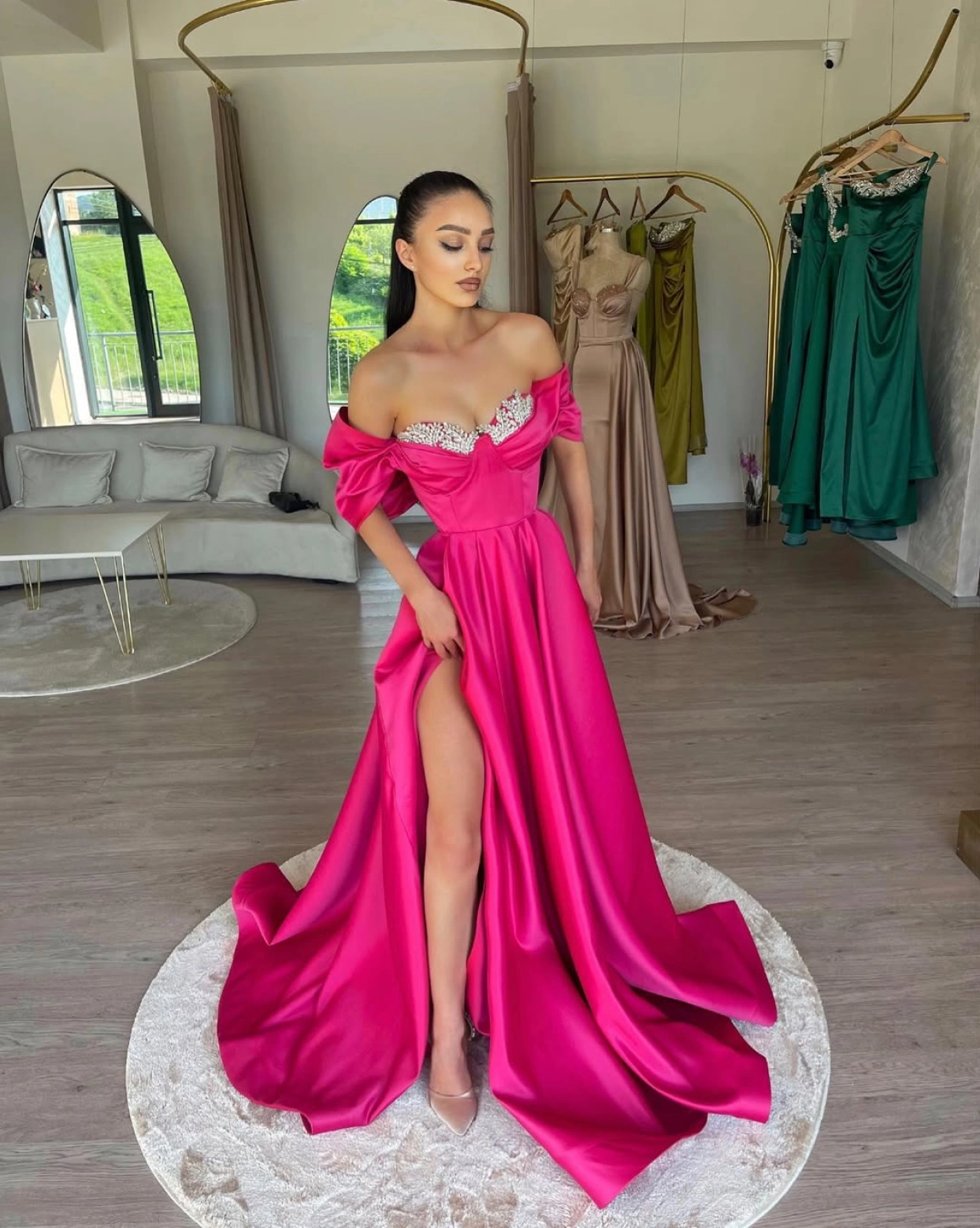 Рокля Allegra Фуксиева